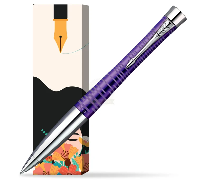 Parker Urban Premium Vacumatic Amethyst Pearl CT Ballpoint Pen In Cover