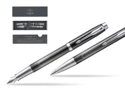 Parker set IM Metallic Pursuit Special edition fountain Pen + ballpoint pen  2074142_2074144