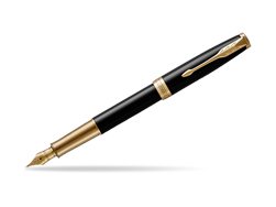 Parker Sonnet Premium Black Lacquer GT Fountain Pen