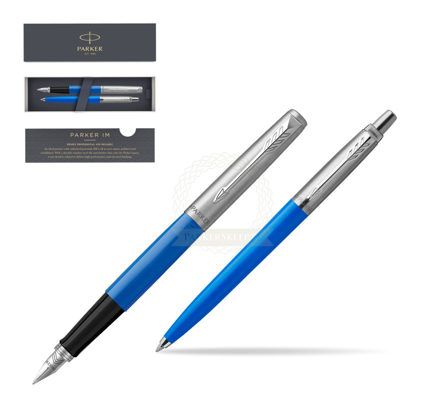 Parker Jotter Originals Blue CT Fountain Pen + Ballpoint Pen in a Gift Box  2096858_2076052