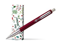 Parker Vector Red Ballpoint Pen in cover Merry Mistletoe